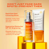 Two Murad skincare products with text on a beige background